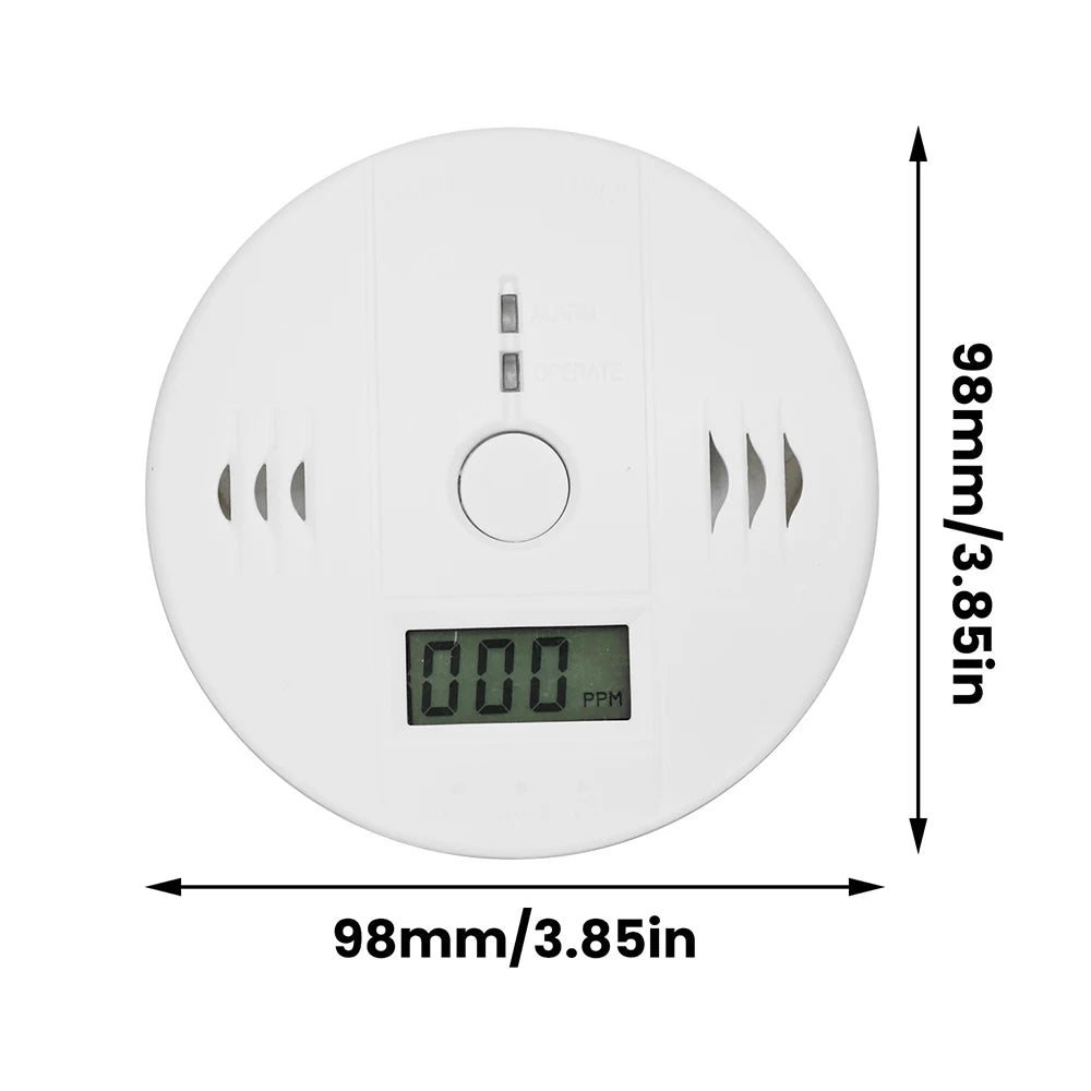 Carbon Monoxide Detector — LCD Display Alarm, Battery Operated