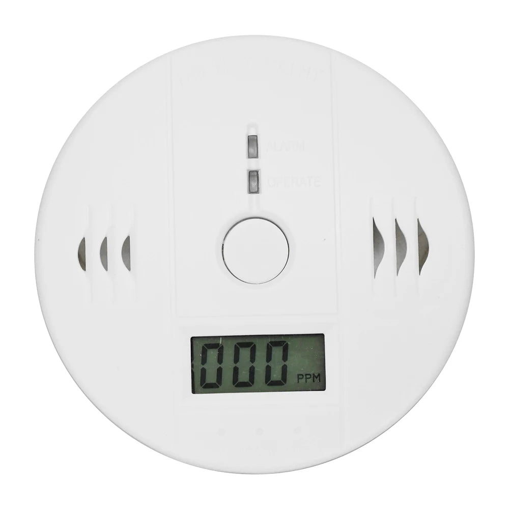 Carbon Monoxide Detector — LCD Display Alarm, Battery Operated