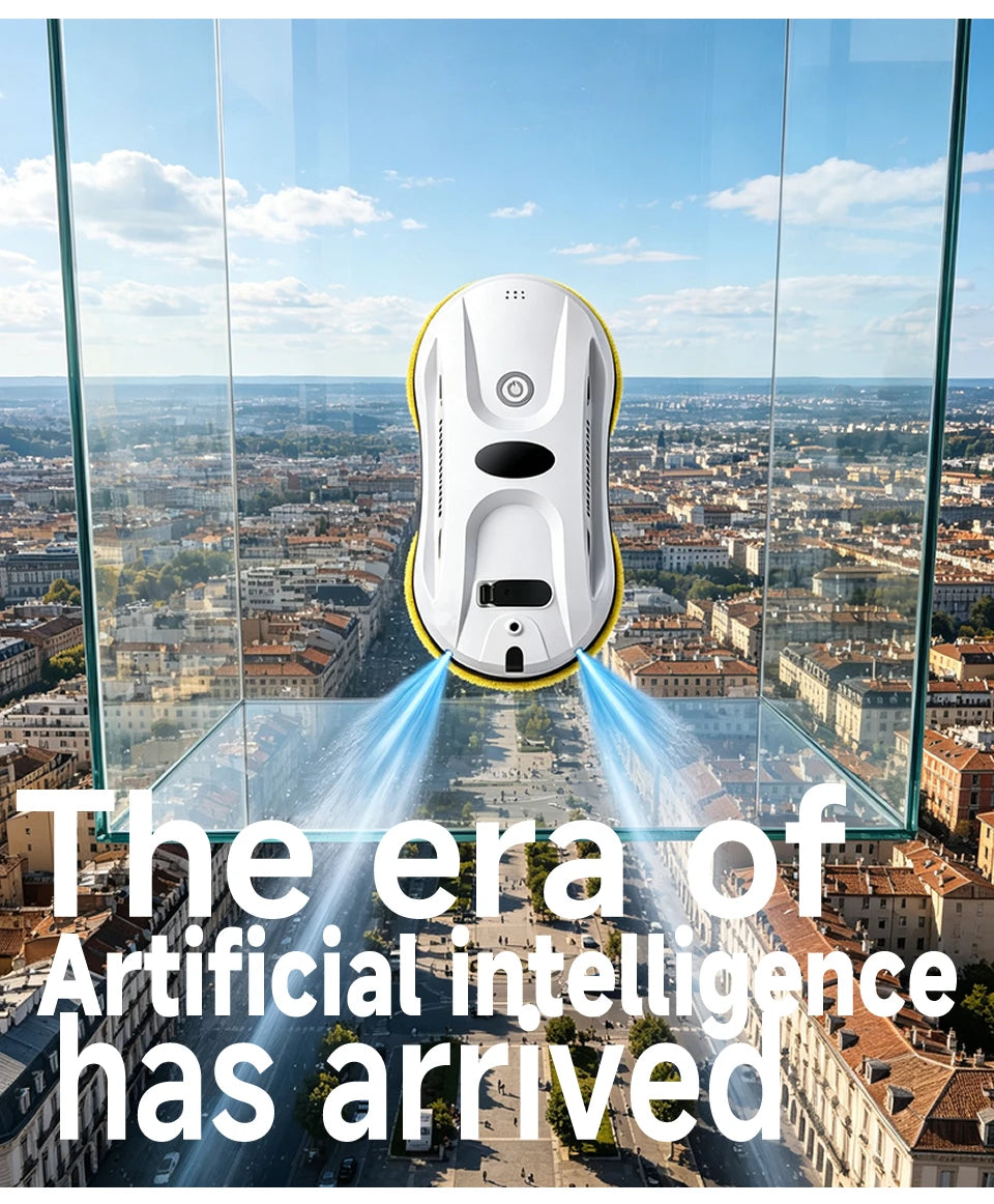 Robot Window Cleaner — 2800Pa Suction, Dual-Side Water Spray, Smart Path Planning