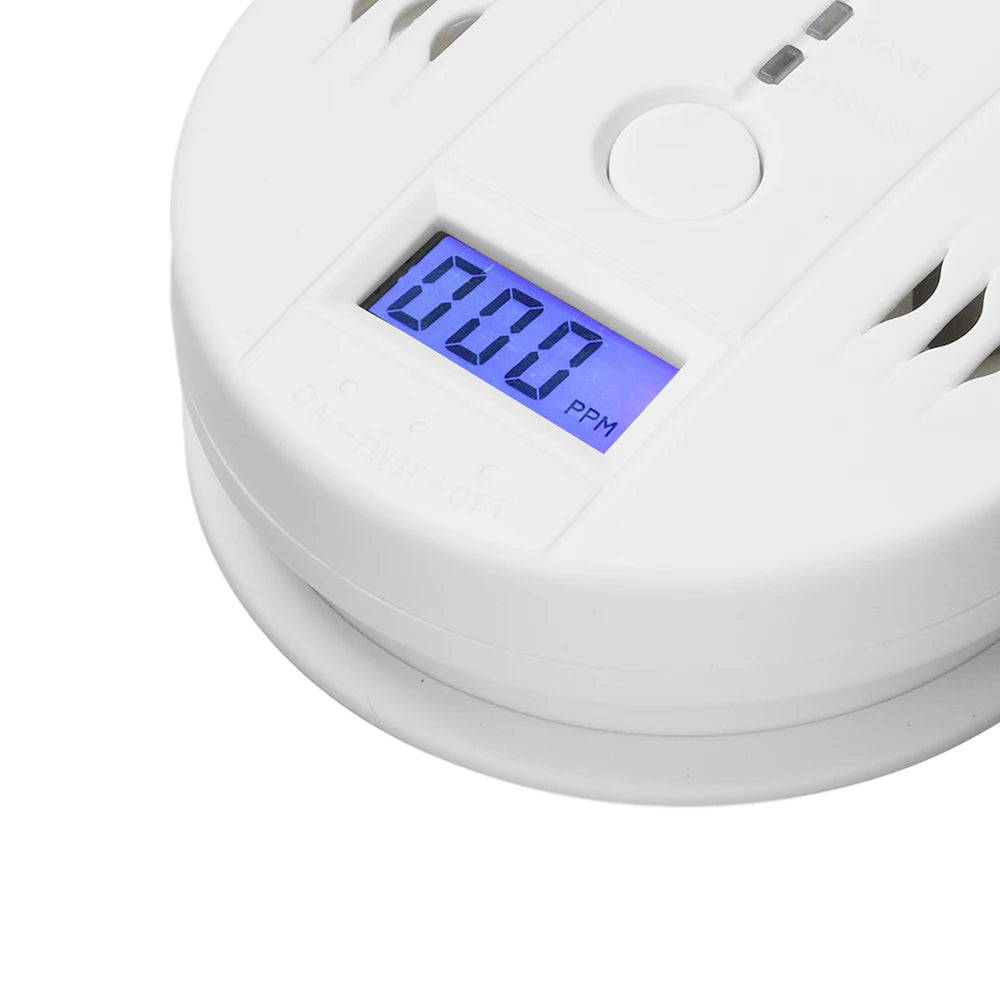Carbon Monoxide Detector — LCD Display Alarm, Battery Operated