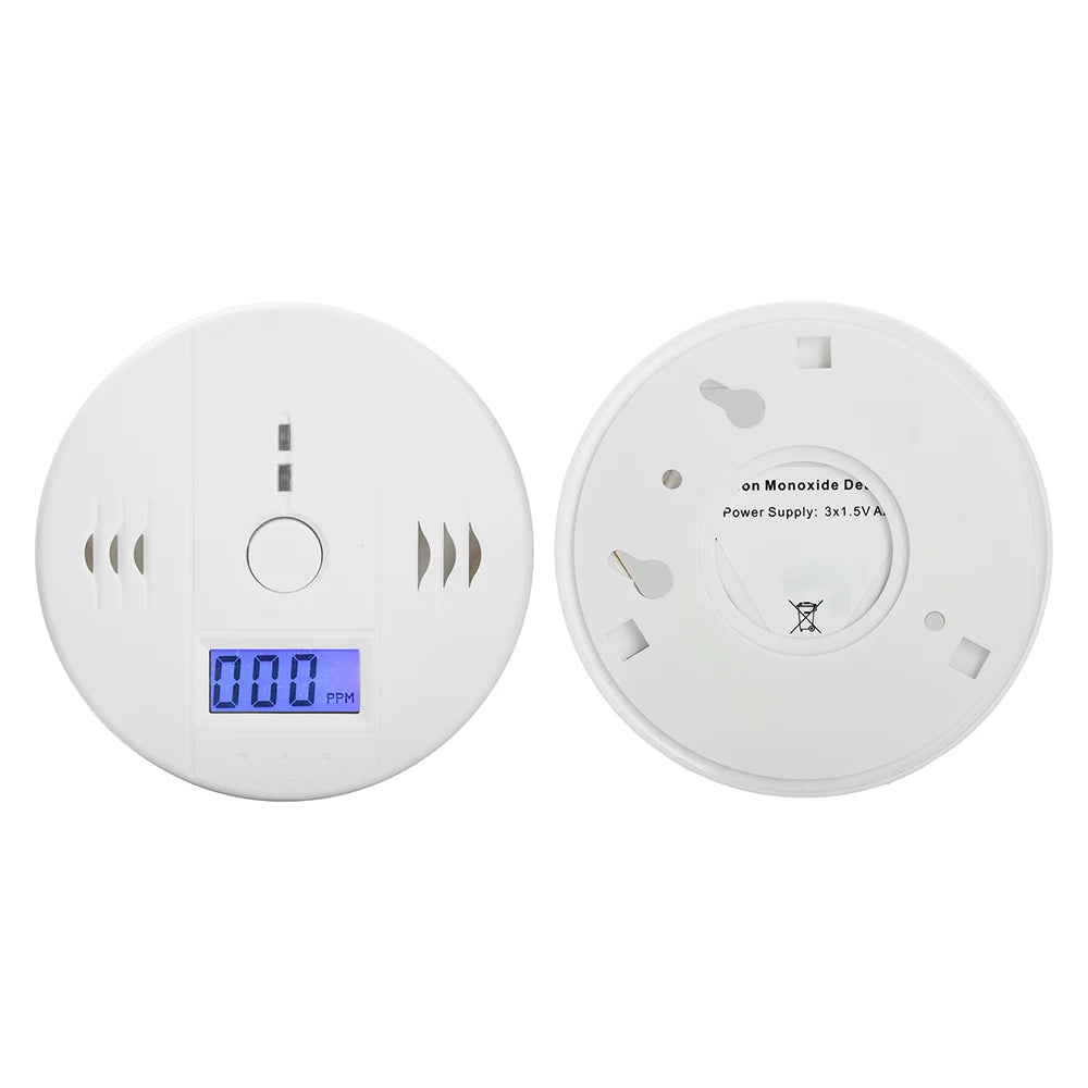 Carbon Monoxide Detector — LCD Display Alarm, Battery Operated
