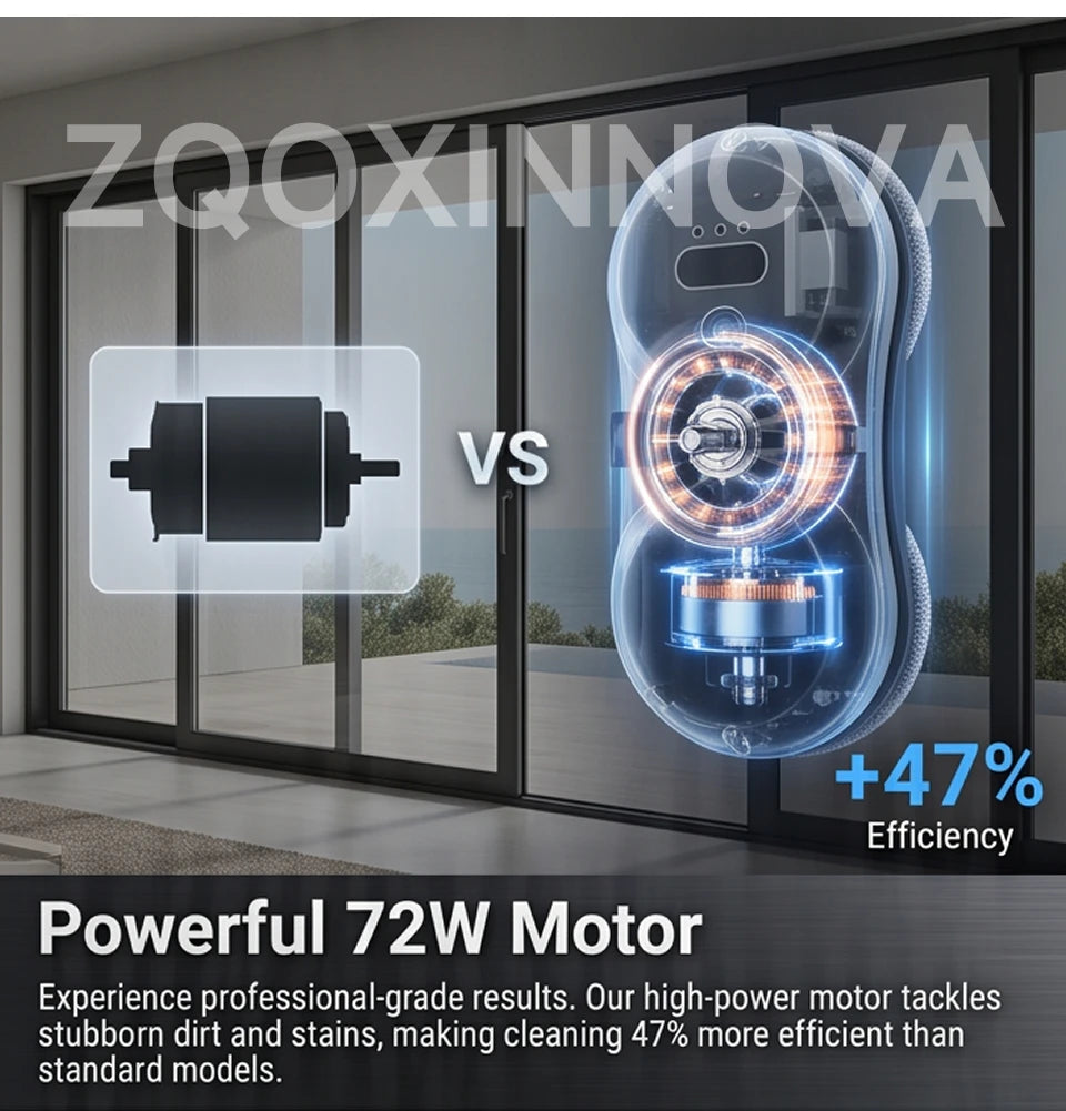 Robot Window Cleaner — 2800Pa Suction, Dual-Side Water Spray, Smart Path Planning