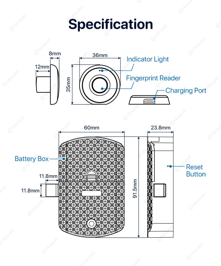 Fingerprint Cabinet Lock — Biometric Drawer & Cabinet Security, No App Required