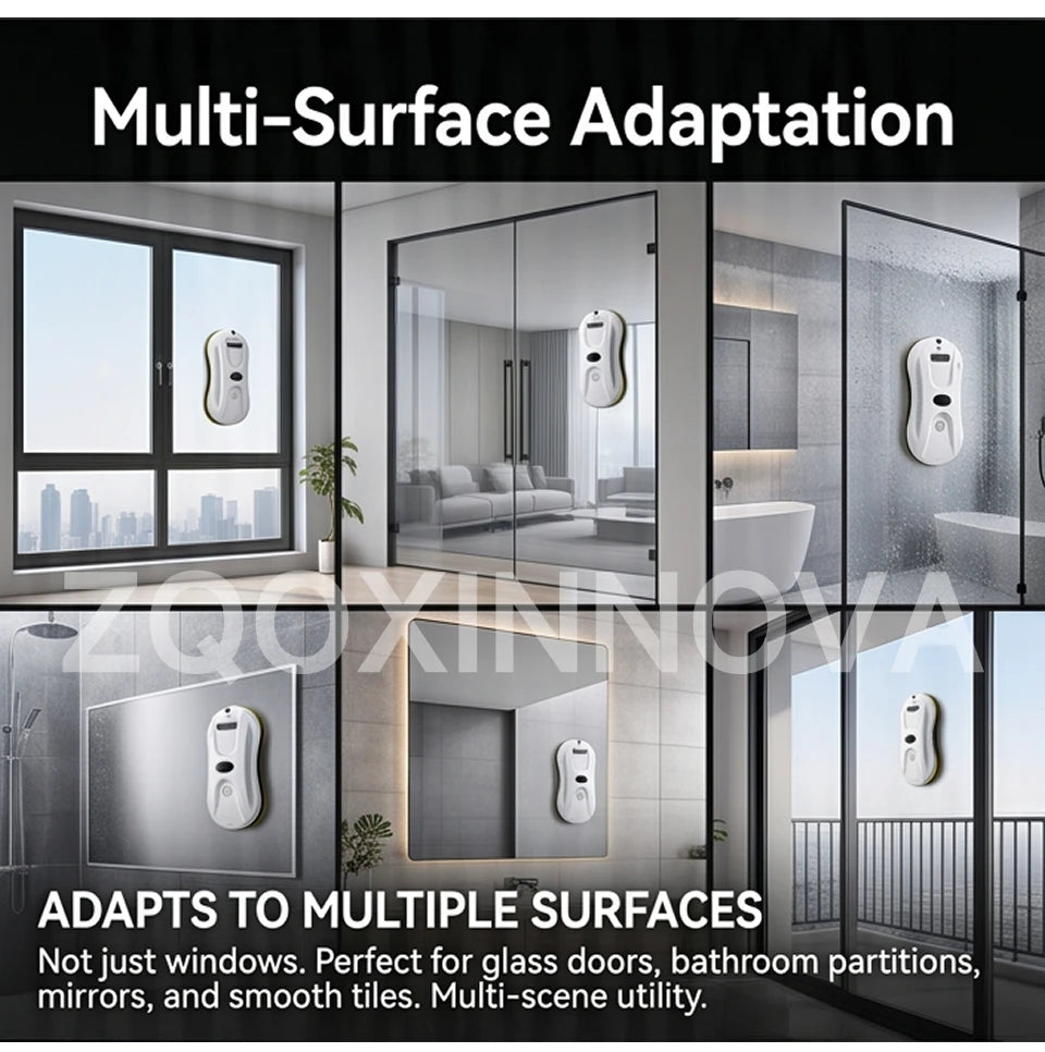 Robot Window Cleaner — 2800Pa Suction, Dual-Side Water Spray, Smart Path Planning
