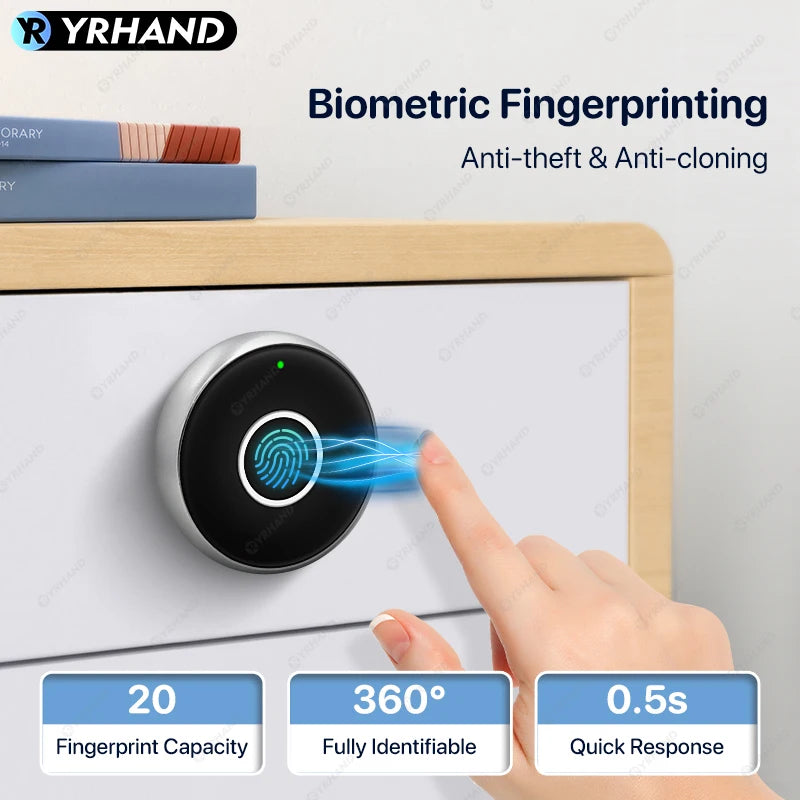 Fingerprint Cabinet Lock — Biometric Drawer & Cabinet Security, No App Required