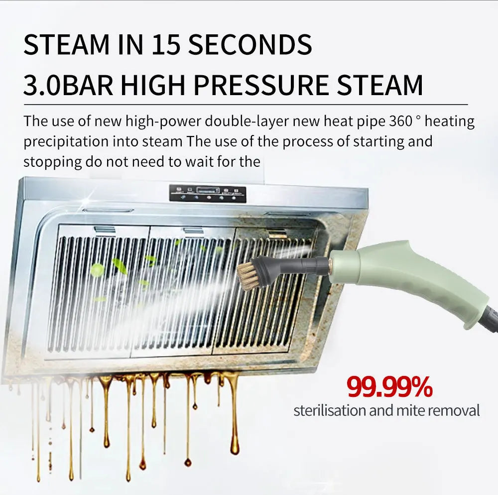 High-Power Digital Steam Cleaner — 2800W, Heavy-Duty Kitchen & Multi-Surface Cleaning