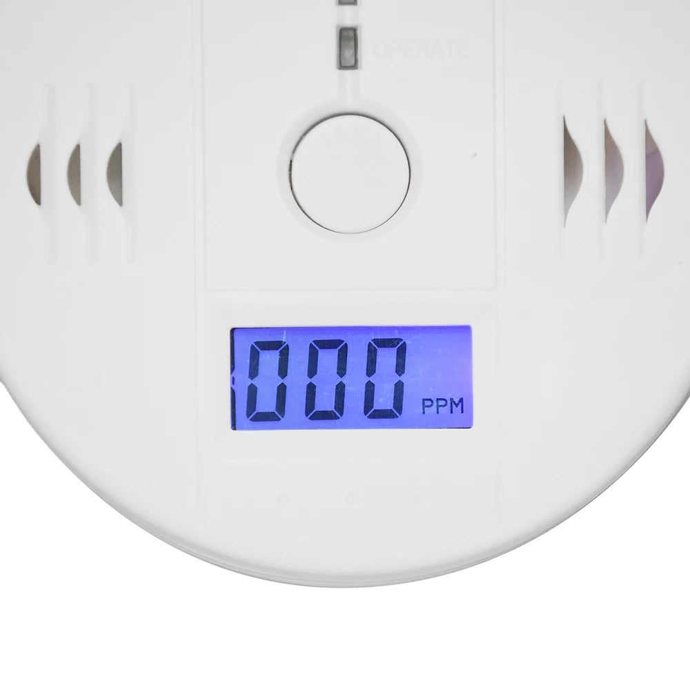 Carbon Monoxide Detector — LCD Display Alarm, Battery Operated