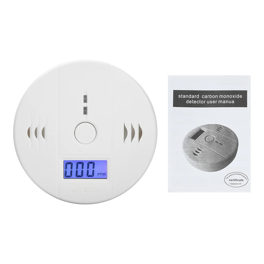 Carbon Monoxide Detector — LCD Display Alarm, Battery Operated