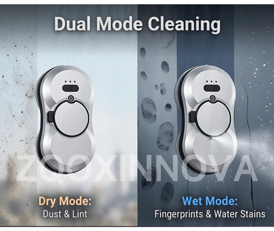 Robot Window Cleaner — 2800Pa Suction, Dual-Side Water Spray, Smart Path Planning