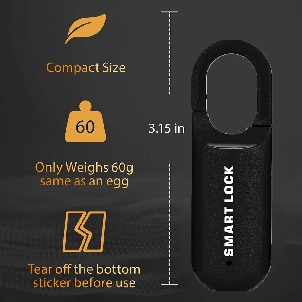 Fingerprint Smart Padlock — Waterproof, USB Rechargeable, 0.2-Second Unlock