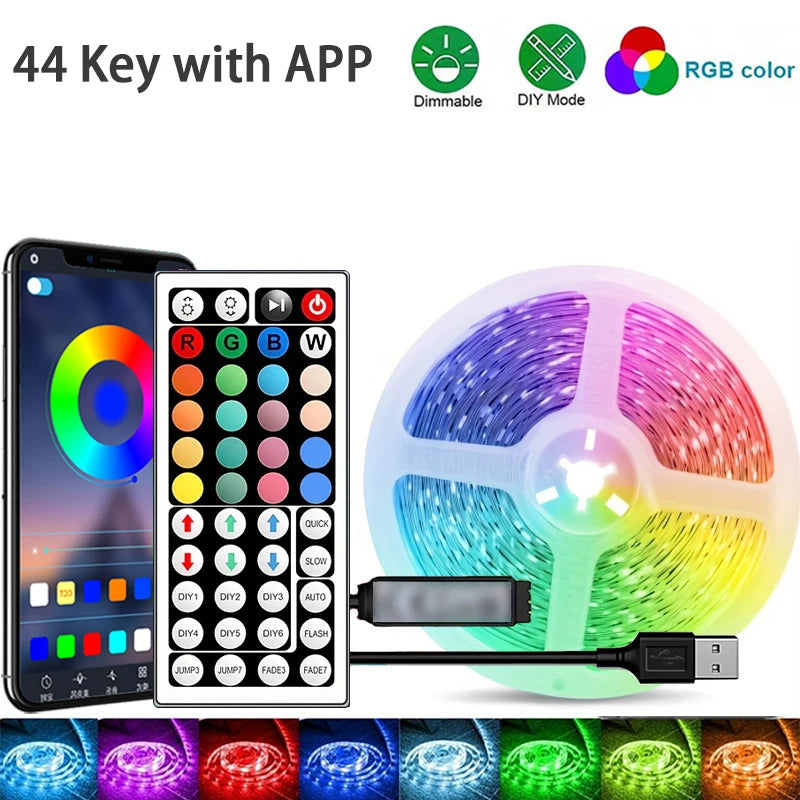 RGB LED Strip Lights 100FT — Bluetooth App Control Music Sync
