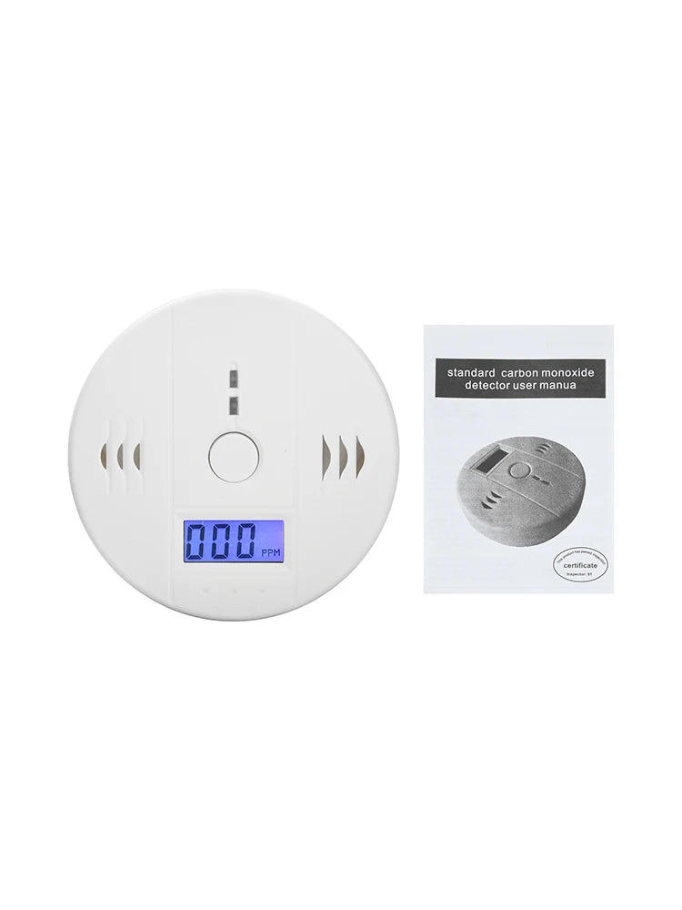 Carbon Monoxide Detector — LCD Display Alarm, Battery Operated
