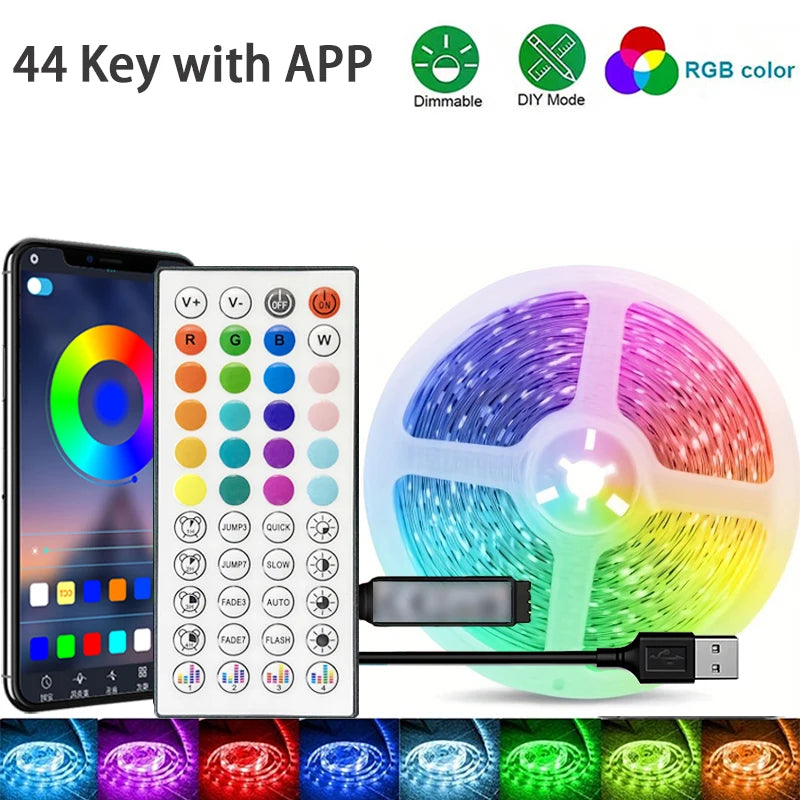 RGB LED Strip Lights 100FT — Bluetooth App Control Music Sync