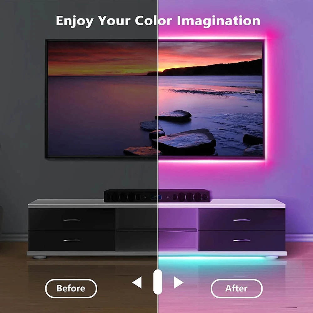 USB Bluetooth LED Strip Light – Music Sync, App + Remote Control, RGB 5050