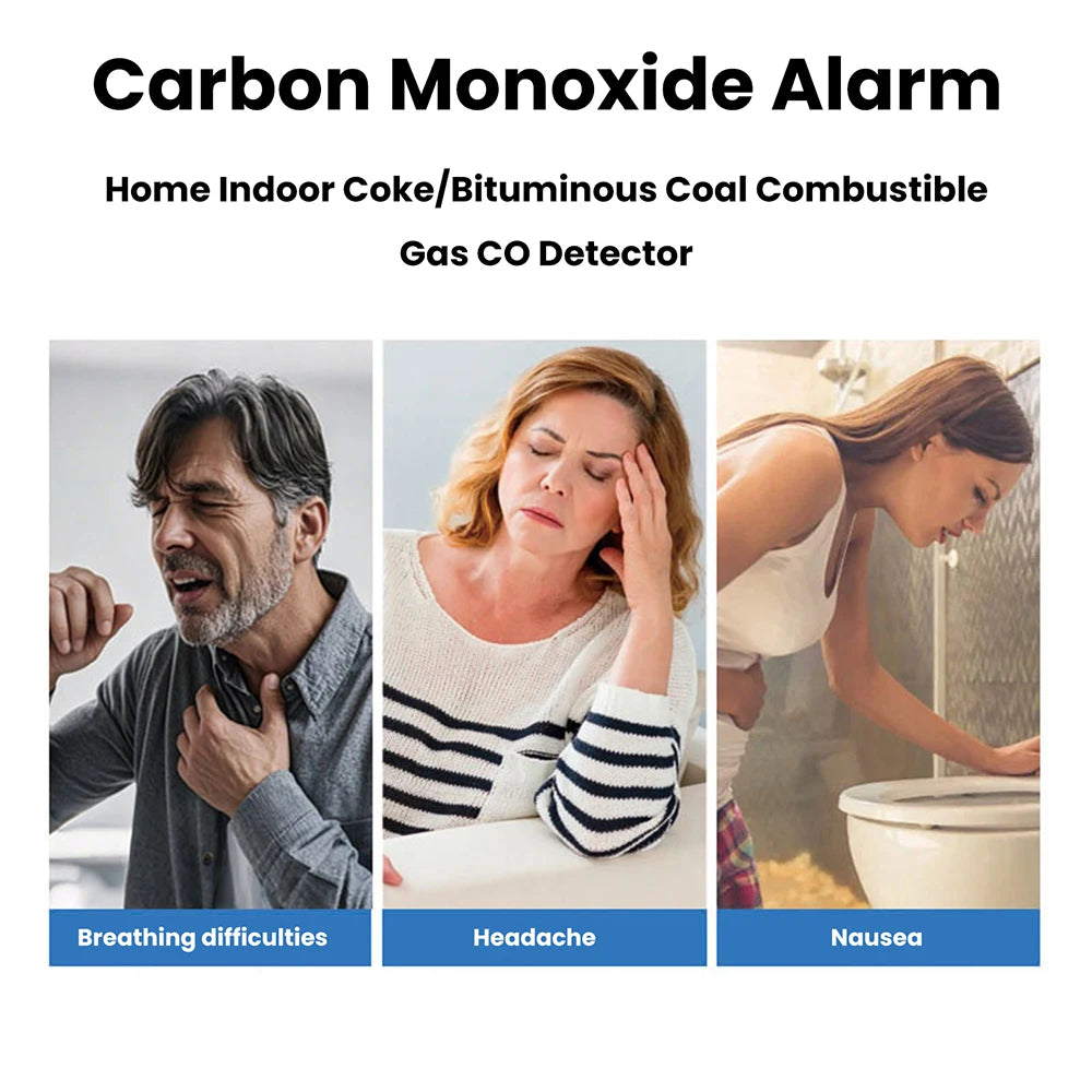Carbon Monoxide Detector — LCD Display Alarm, Battery Operated