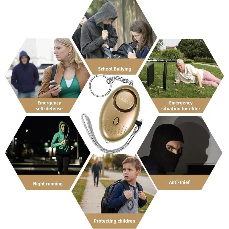 140dB Personal Safety Alarm Keychain — Emergency SOS Siren with LED Light