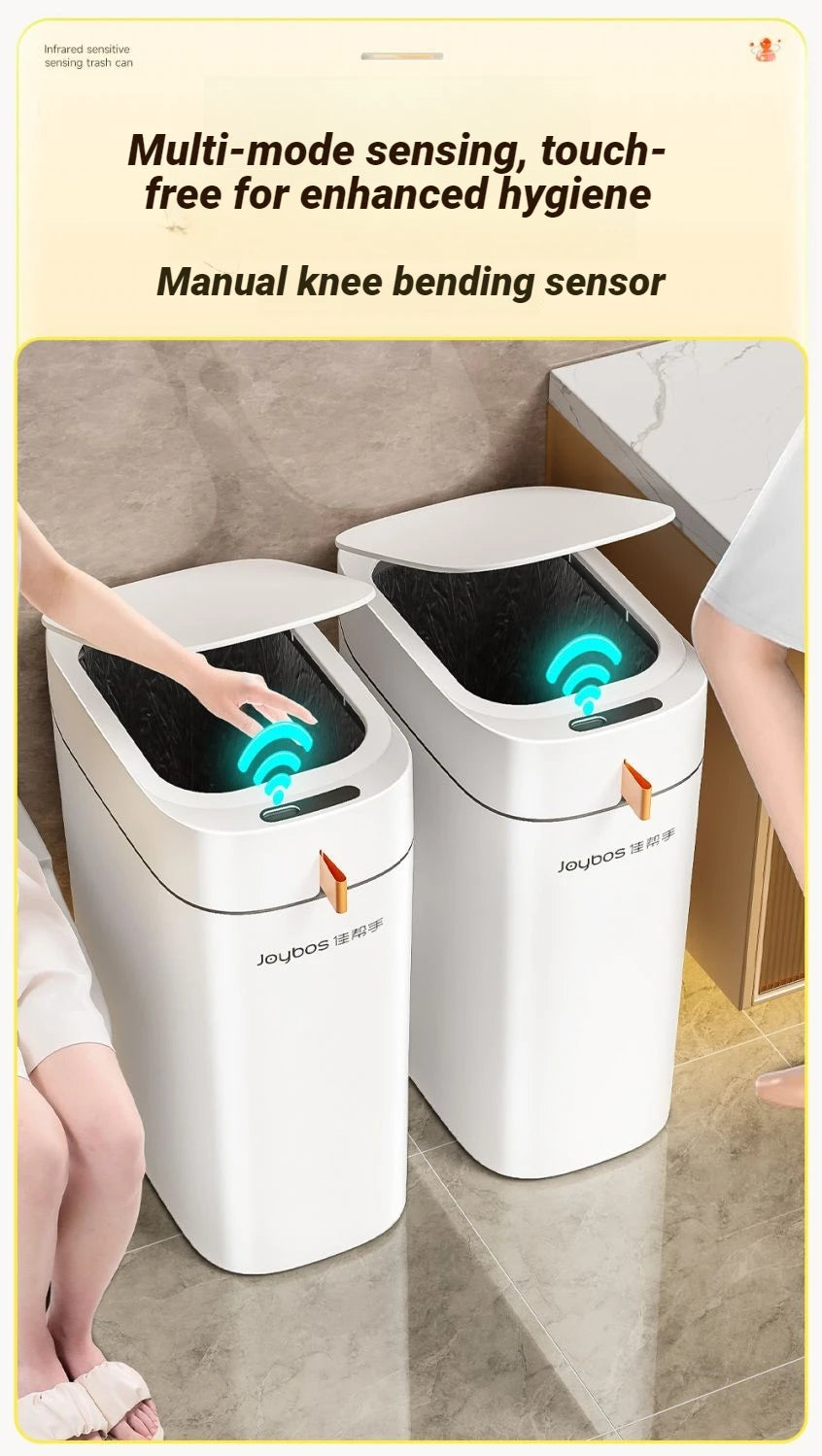 Smart Sensor Trash Can — Auto Bag-Sealing, Motion Sensor Lid, Rechargeable