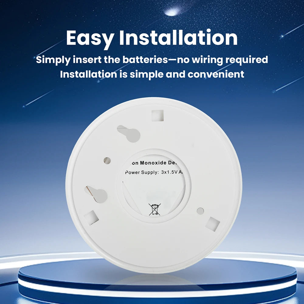 Carbon Monoxide Detector — LCD Display Alarm, Battery Operated