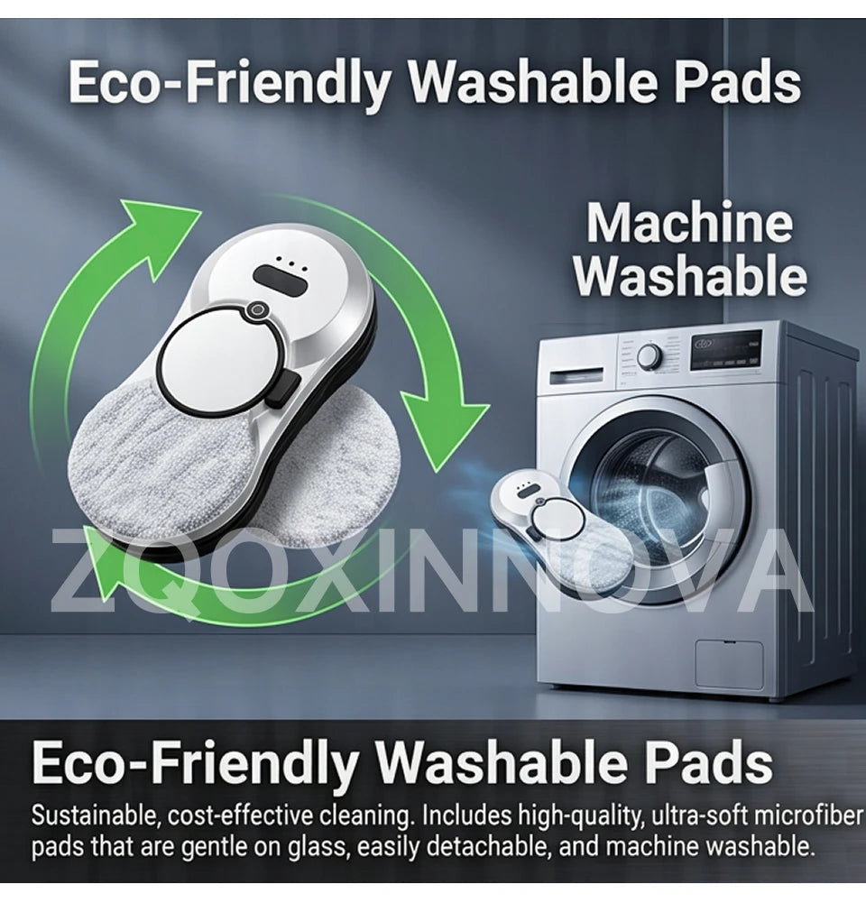 Robot Window Cleaner — 2800Pa Suction, Dual-Side Water Spray, Smart Path Planning