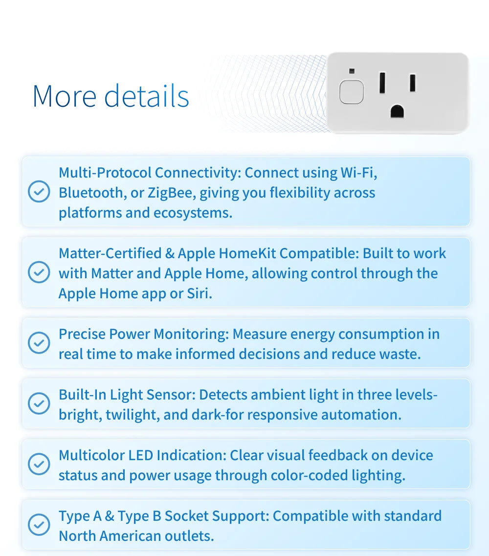 Shelly Plug US Gen4 – WiFi/Bluetooth/Zigbee Smart Outlet with Power Monitoring