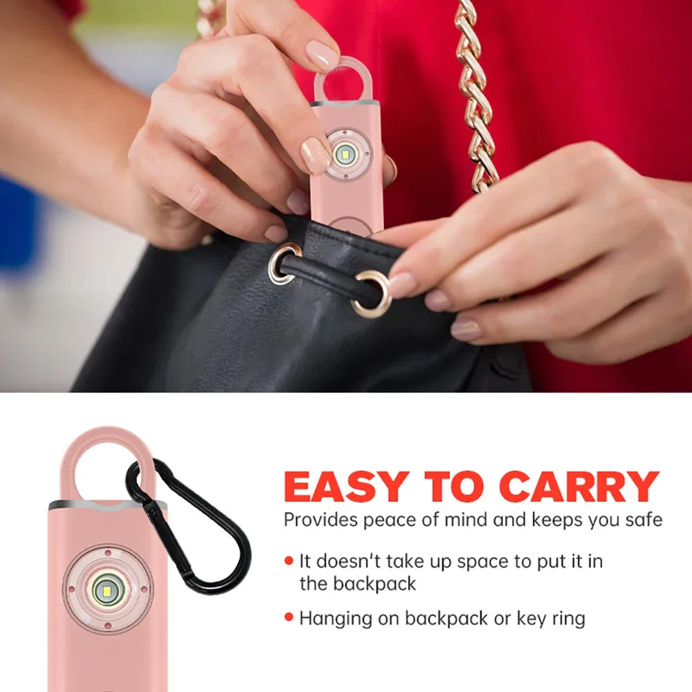 130dB Rechargeable Personal Safety Siren — Strobe Light & Keychain Alarm
