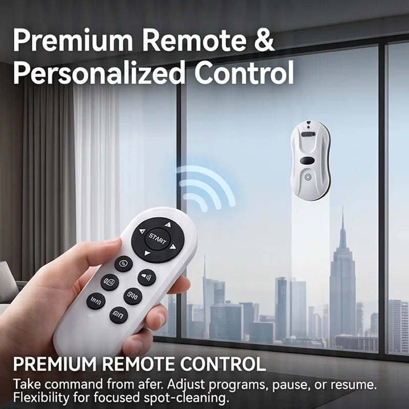 Robot Window Cleaner — 2800Pa Suction, Dual-Side Water Spray, Smart Path Planning