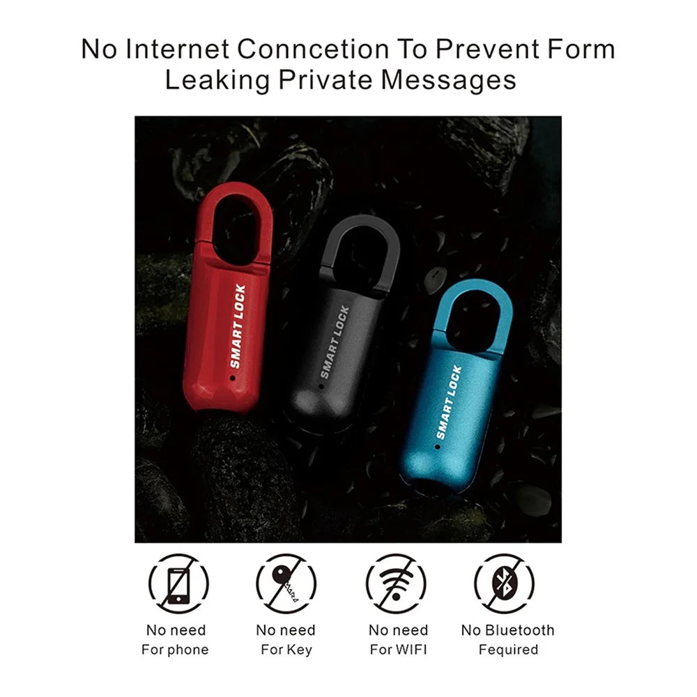Fingerprint Smart Padlock — Waterproof, USB Rechargeable, 0.2-Second Unlock