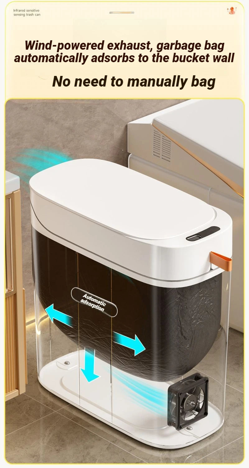 Smart Sensor Trash Can — Auto Bag-Sealing, Motion Sensor Lid, Rechargeable