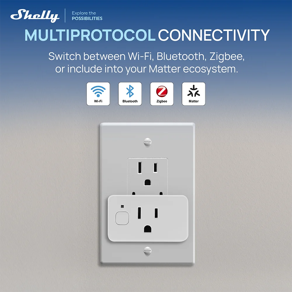 Shelly Plug US Gen4 – WiFi/Bluetooth/Zigbee Smart Outlet with Power Monitoring