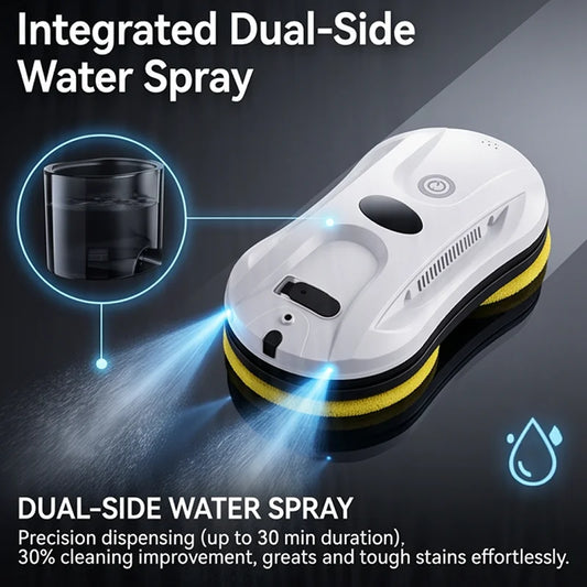 Robot Window Cleaner — 2800Pa Suction, Dual-Side Water Spray, Smart Path Planning