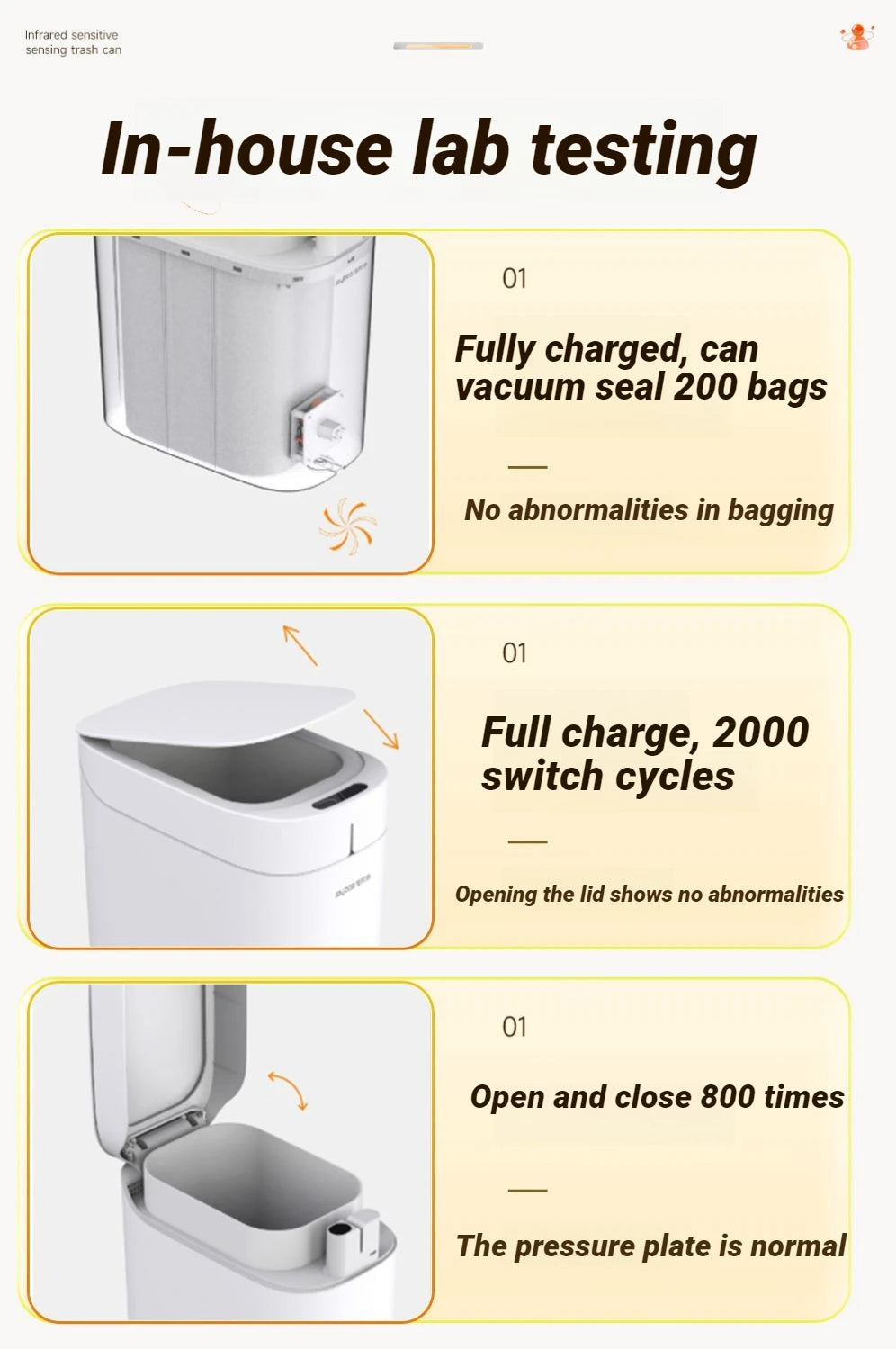 Smart Sensor Trash Can — Auto Bag-Sealing, Motion Sensor Lid, Rechargeable