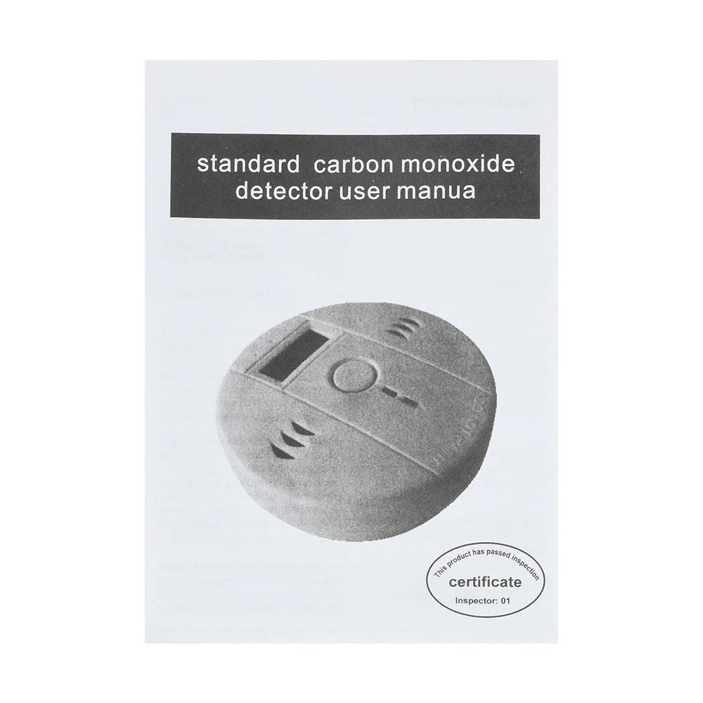 Carbon Monoxide Detector — LCD Display Alarm, Battery Operated