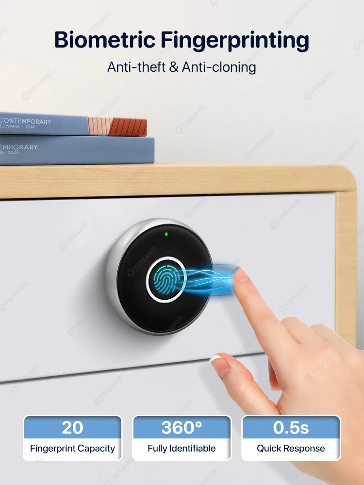 Fingerprint Cabinet Lock — Biometric Drawer & Cabinet Security, No App Required