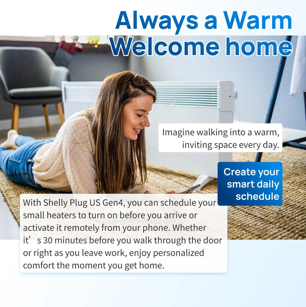 Shelly Plug US Gen4 – WiFi/Bluetooth/Zigbee Smart Outlet with Power Monitoring
